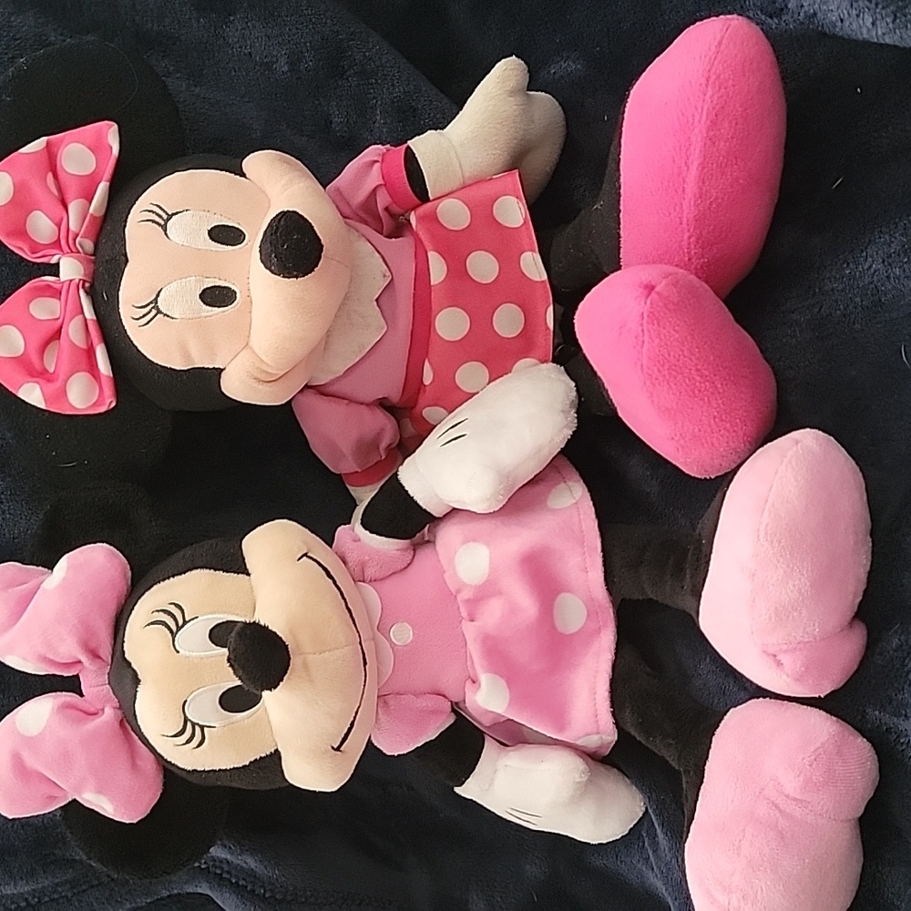 Disney Set Of 2 Minnie Mouse Plushies